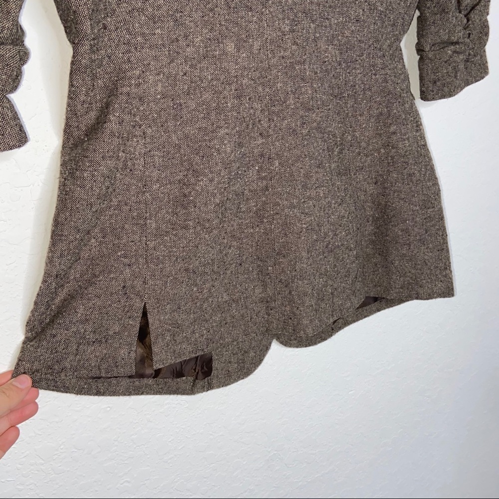 BB Dakota Half Sleeve Brown Wool Blend Blazer - Picture 4 of 8